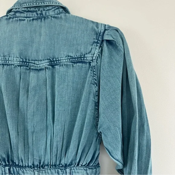 Free People Mad Love Midi Size Small Long Sleeve Denim Dress - Picture 9 of 13